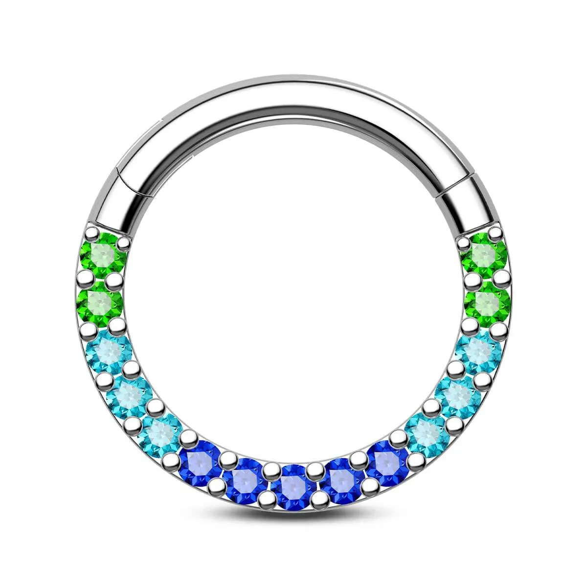 16G Dazzling Multicolored CZ Septum Ring Nose Piercing