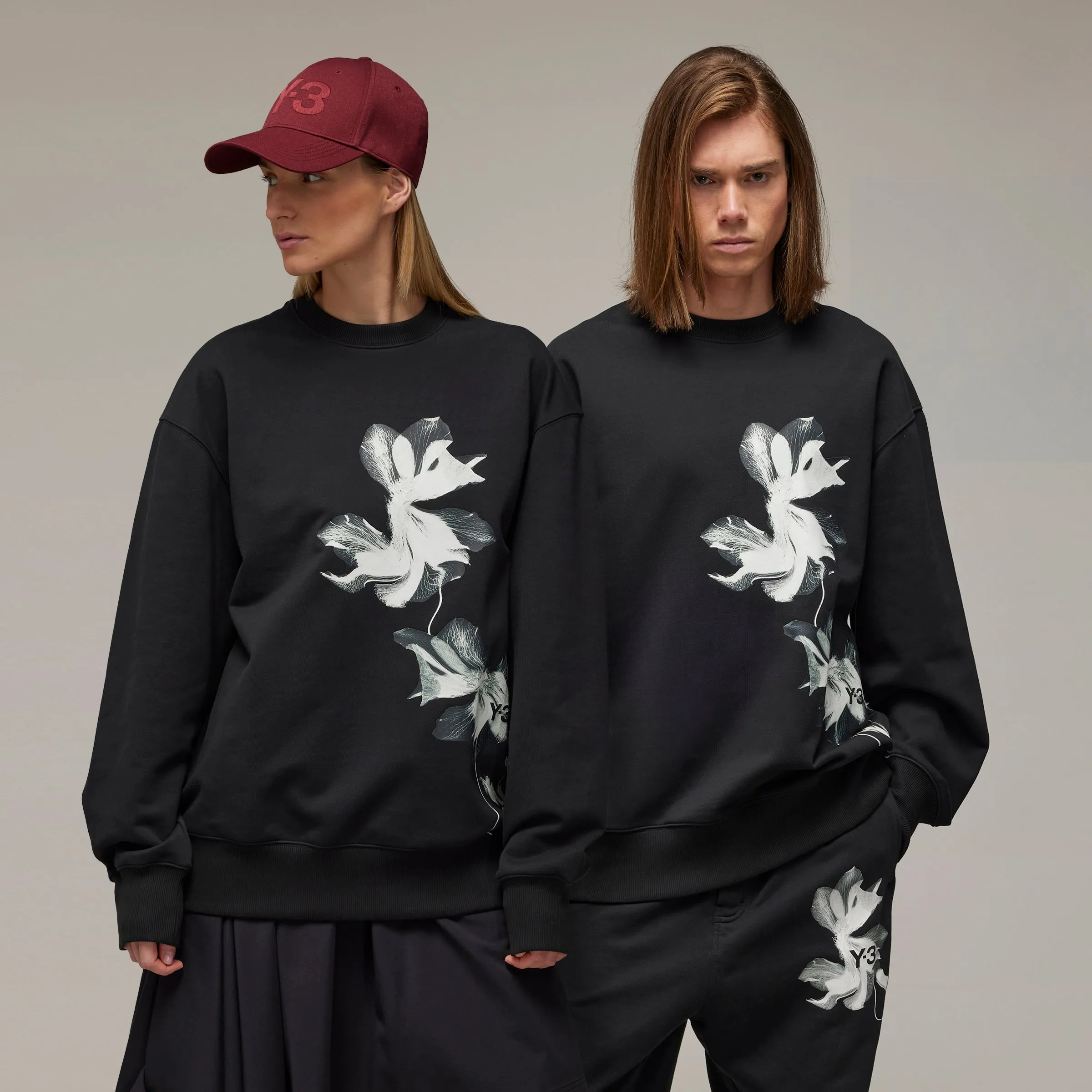 ADIDAS Y-3 Graphic French Terry Crew Black