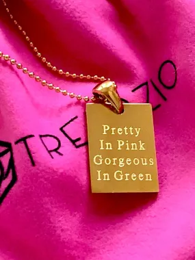 AKA Pretty In Pink Gorgeous in Green Gold Necklace