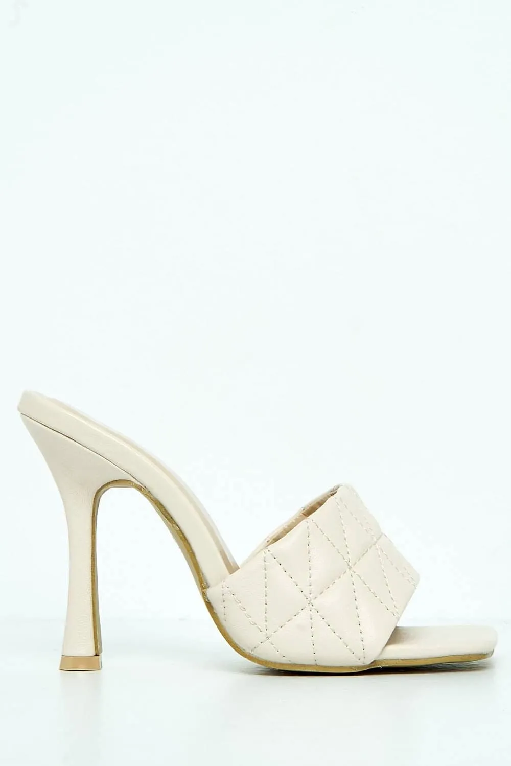 Amarante Crossover Stitched Detail Band Mule in Cream