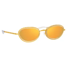 Area Nyc Ladies Oval Gold Sunglasses AREA1C2SUN