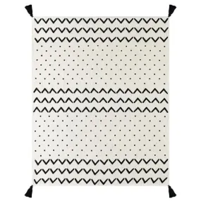 Avant-garde 80201BKN Black/Natural Throw Blanket