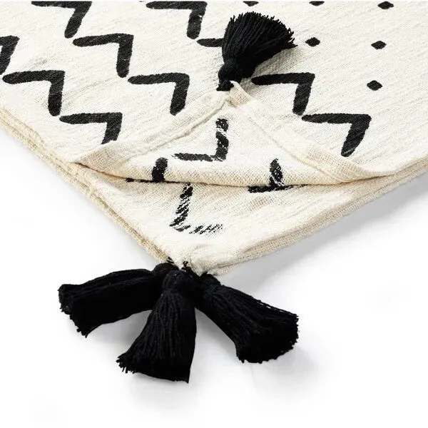 Avant-garde 80201BKN Black/Natural Throw Blanket