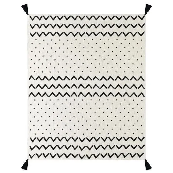 Avant-garde 80201BKN Black/Natural Throw Blanket