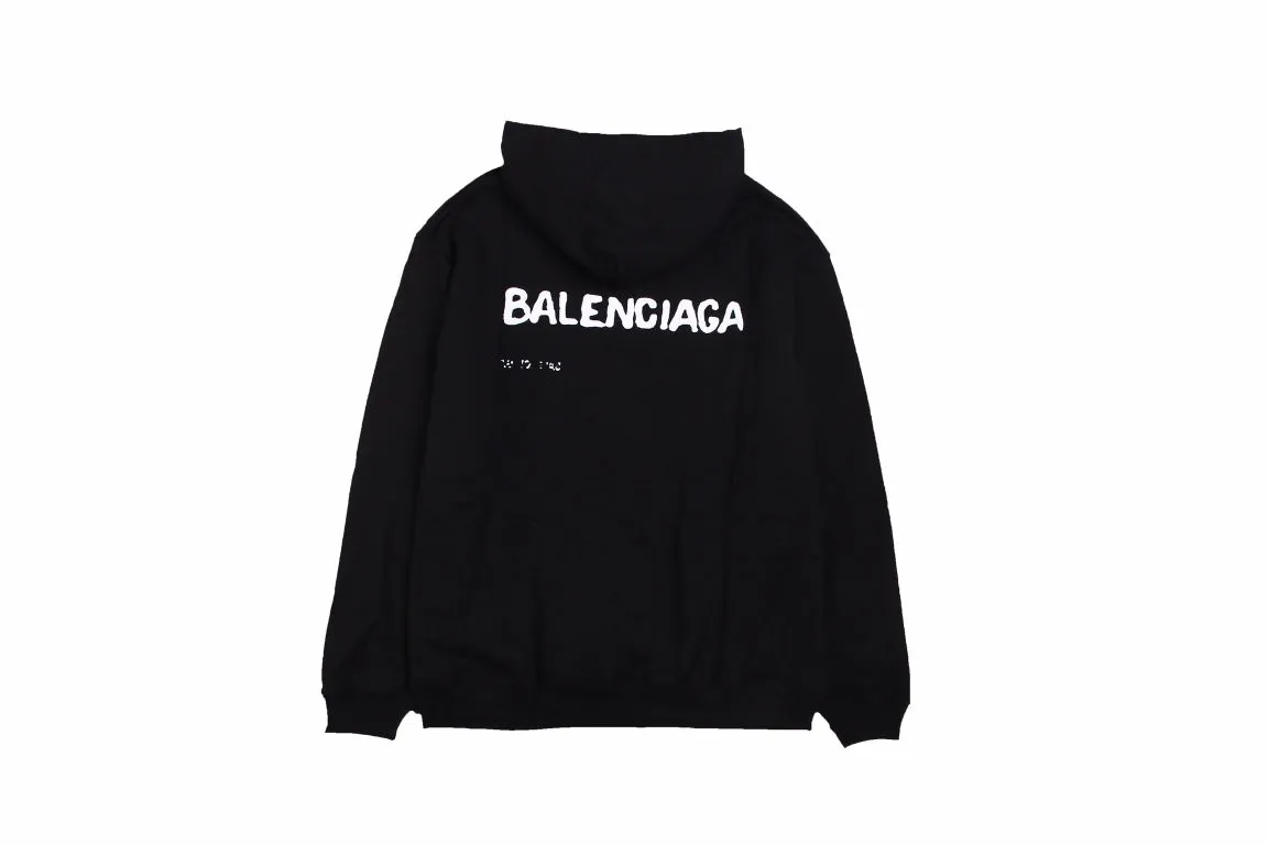 Balenciaga Black Distorted Logo Hoodie