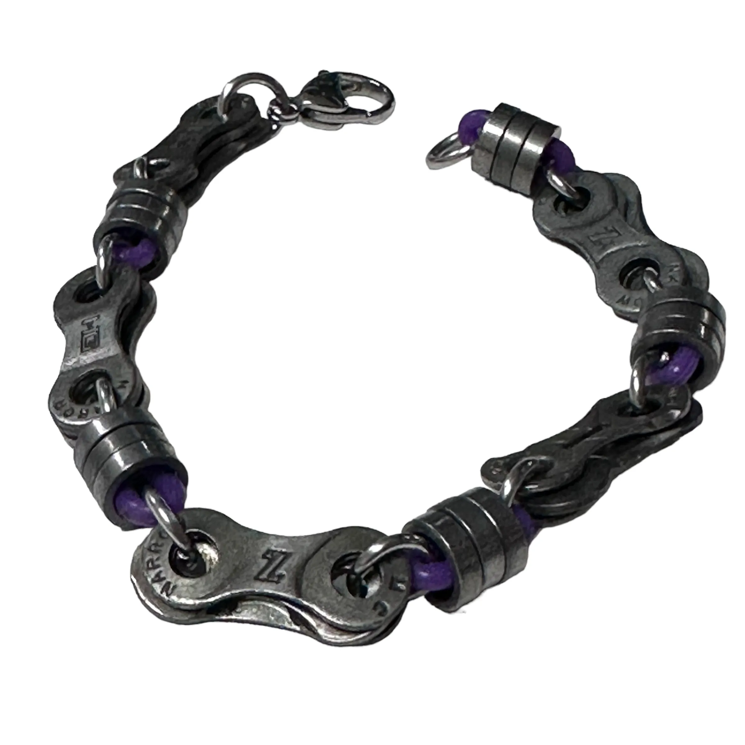 Bicycle Chain Links and Rollers Bracelet