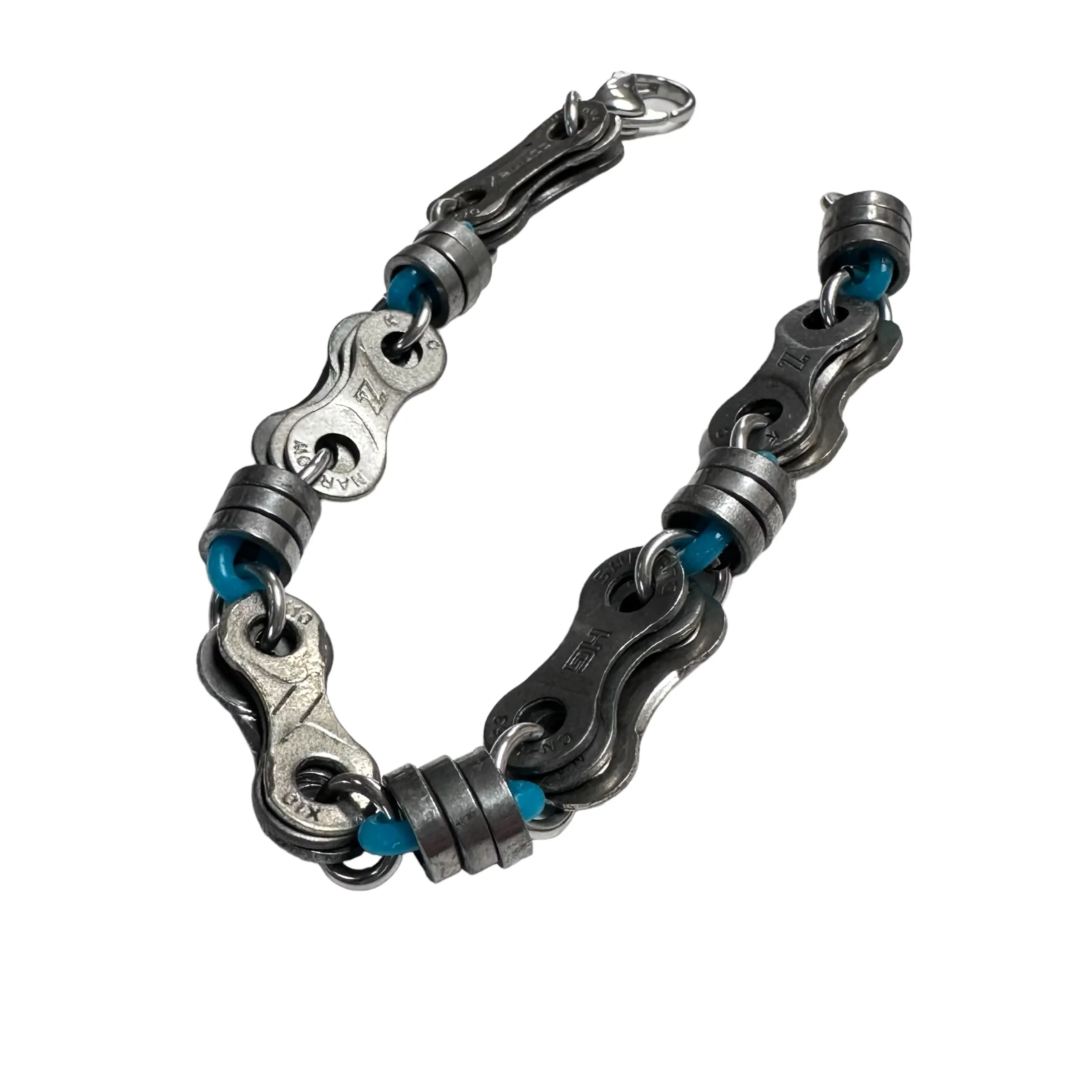 Bicycle Chain Links and Rollers Bracelet