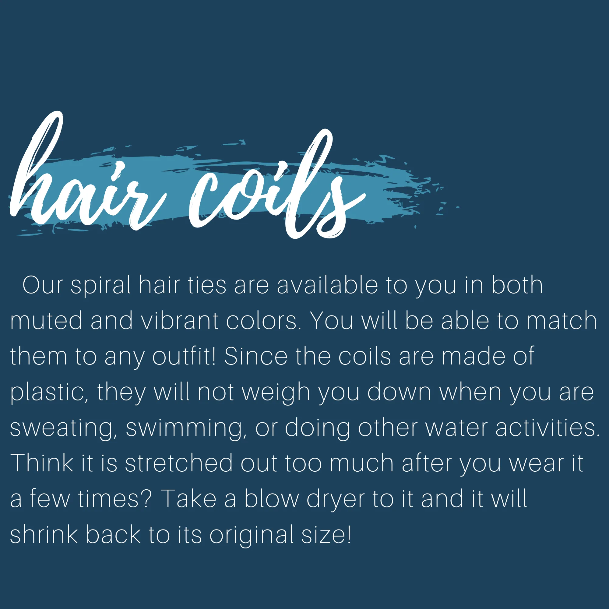 Black and Clear Spiral Hair Ties - 6 Pack