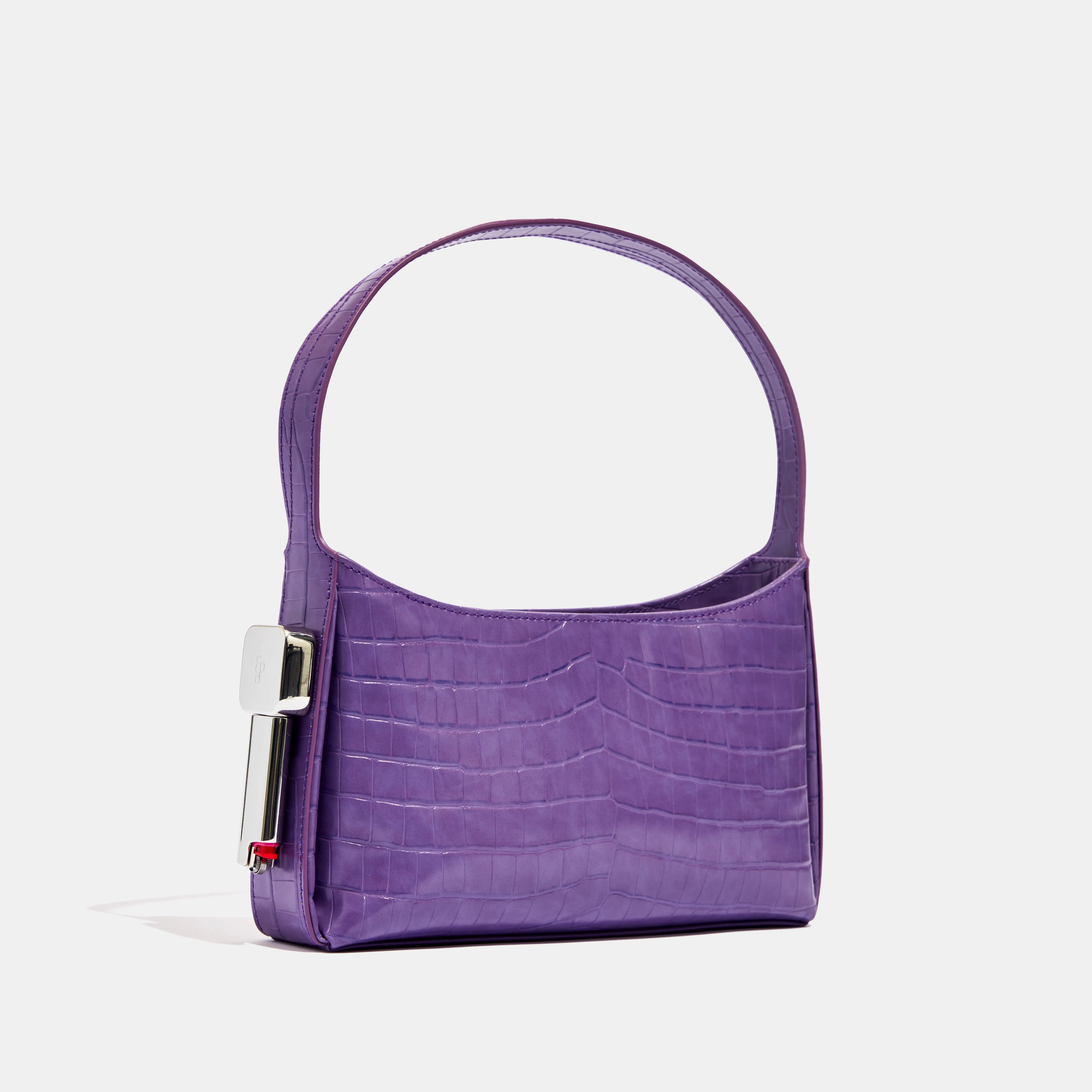 Burn Shoulder Bag in Purple Croc