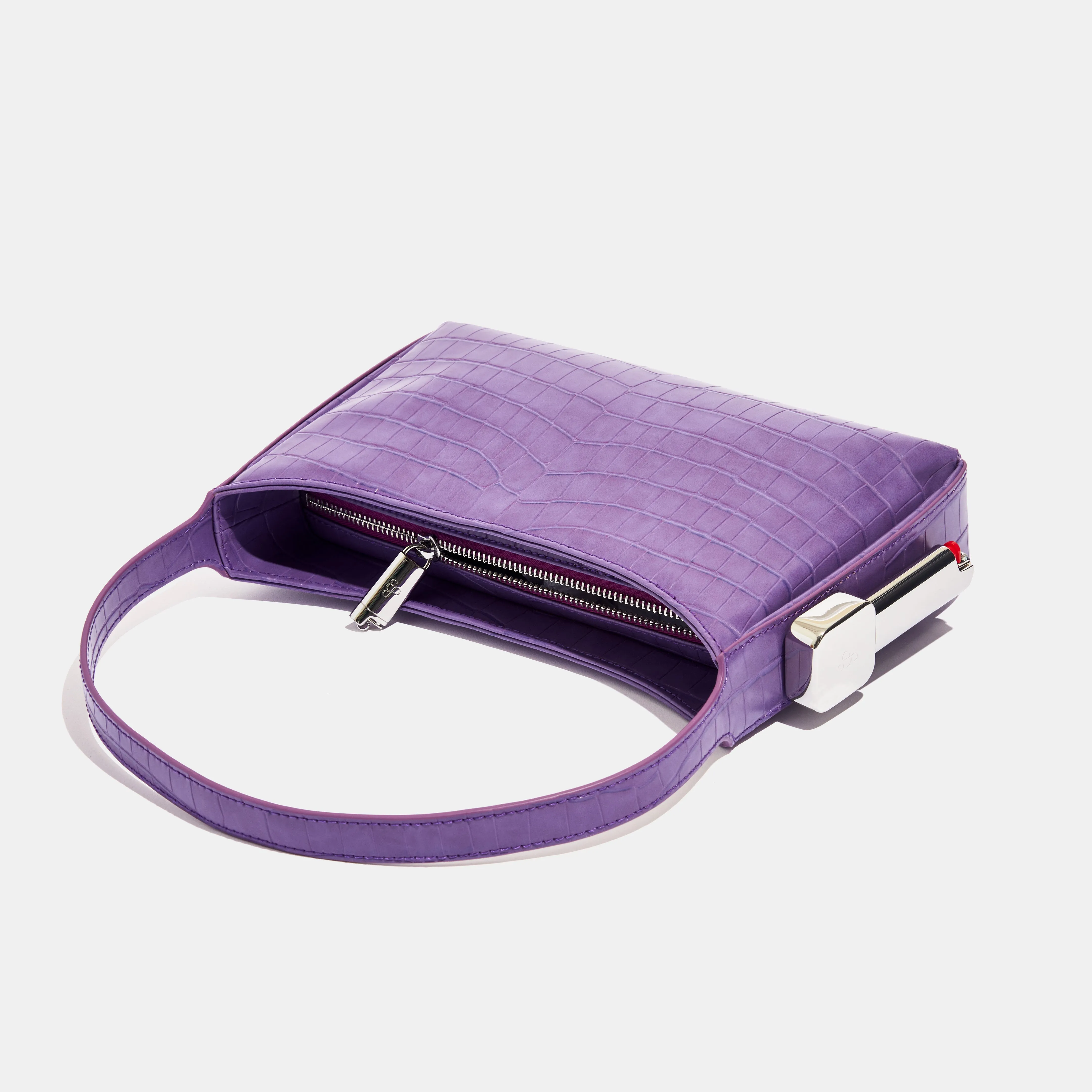 Burn Shoulder Bag in Purple Croc