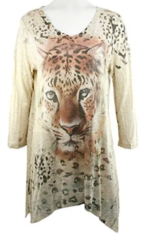 Cactus Fashion - Chita, 3/4 Sleeve, V-Neck Sublimation Jersey Tunic Top