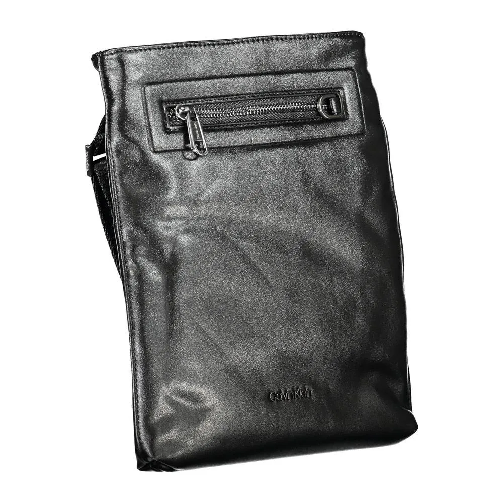 Calvin Klein Sleek Black Shoulder Bag with Contrast Details