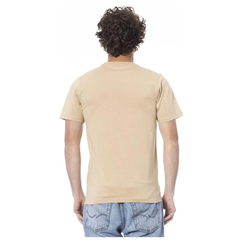 Cavalli Class Beige Cotton Men T-Shirt