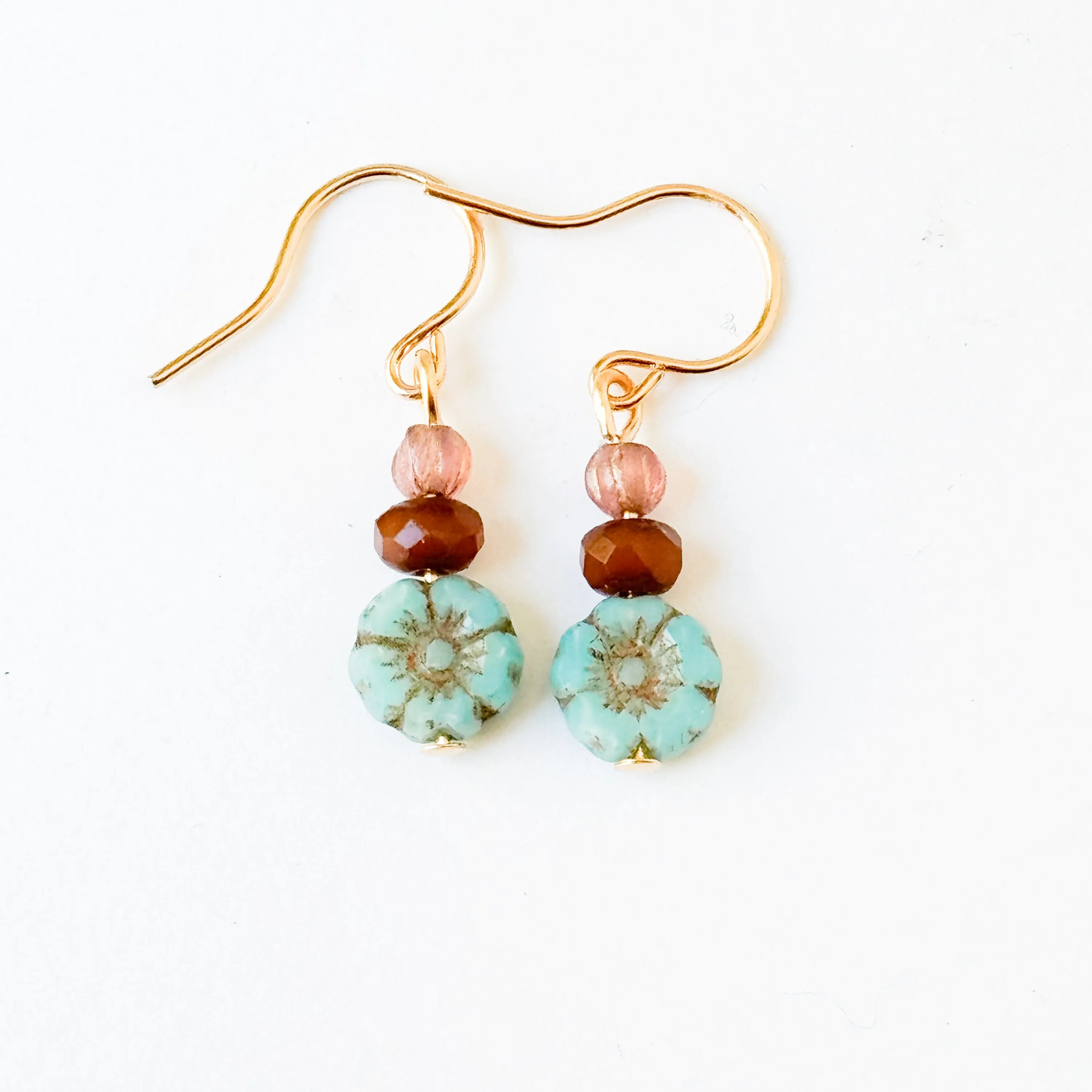 Charming Small Flower Earrings with Vibrant Colors - WS