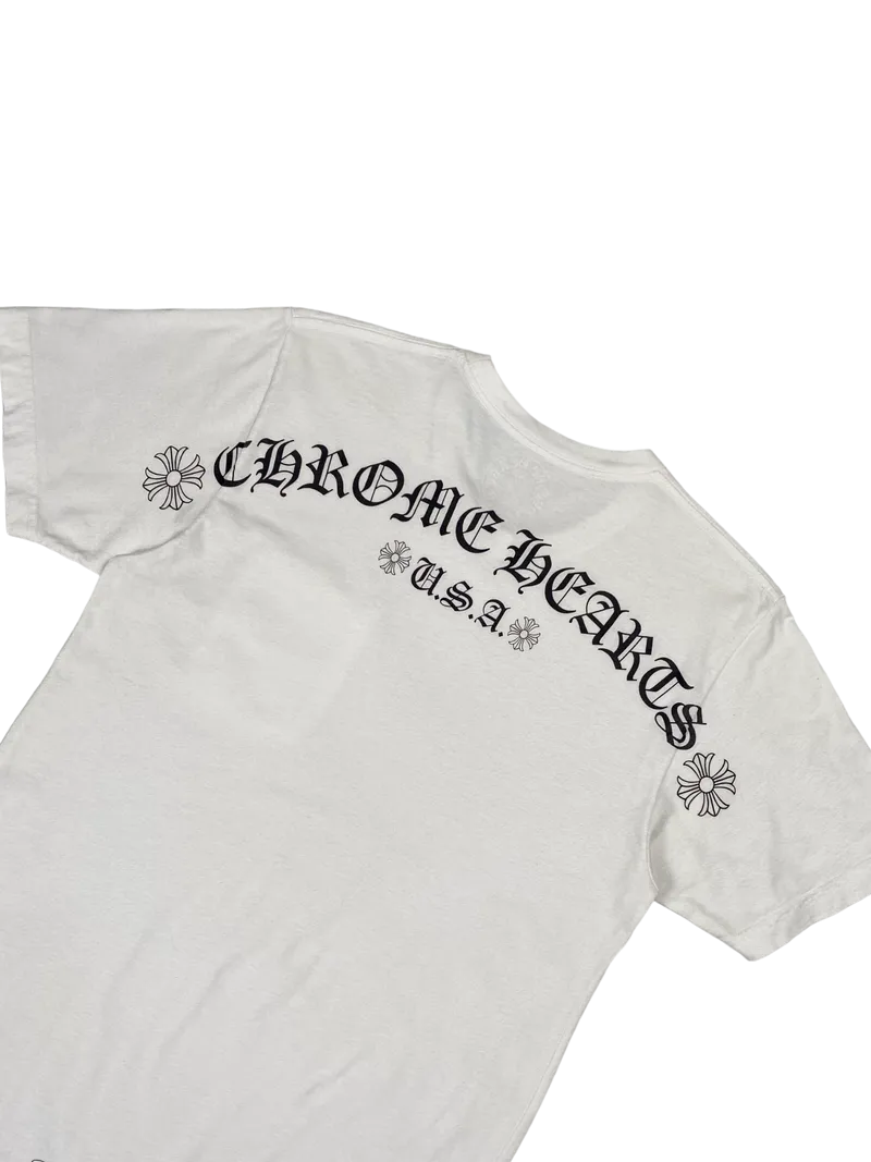 Chrome Hearts White Spellout Logo Tee (2) Vintage