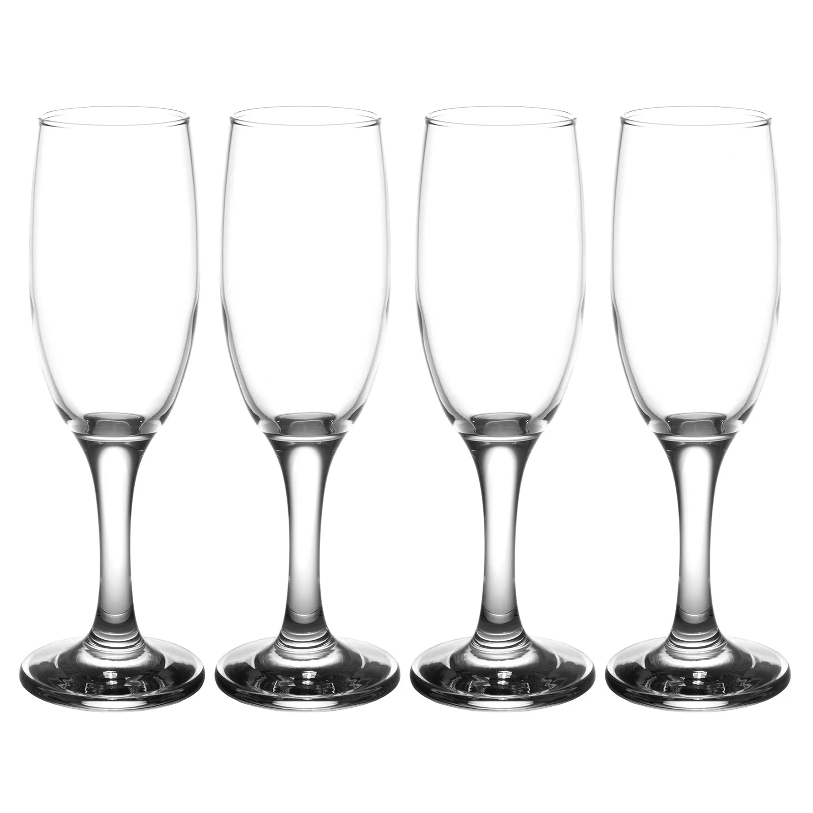 Classic Champagne Flutes, Elegant Crystal Clear Wine Glasses, Set of 4 - 6.5 Ounce