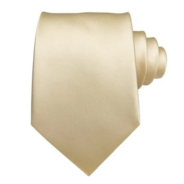 Classy Men Light Yellow Gold Silk Tie