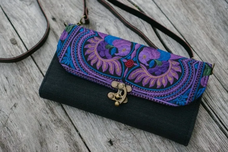 Colorful Bohemian Bag/Clutch - Embroidered Purse/Wallet