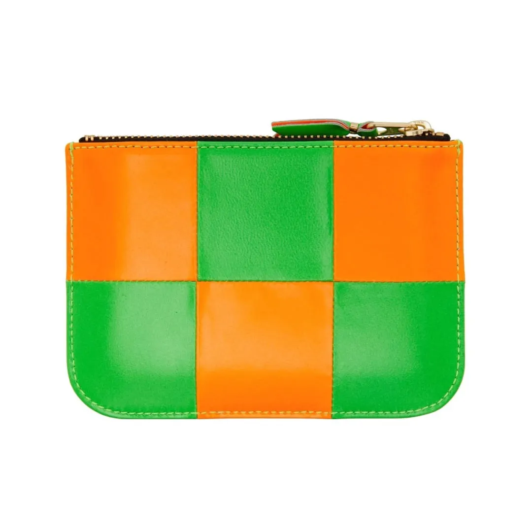 COMME DES GARÇON SQUAR ZIP POUCH GREEN/ORANGE