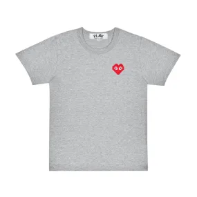 COMME DES GARÇONS GLITCH HEART LOGO GREY / RED