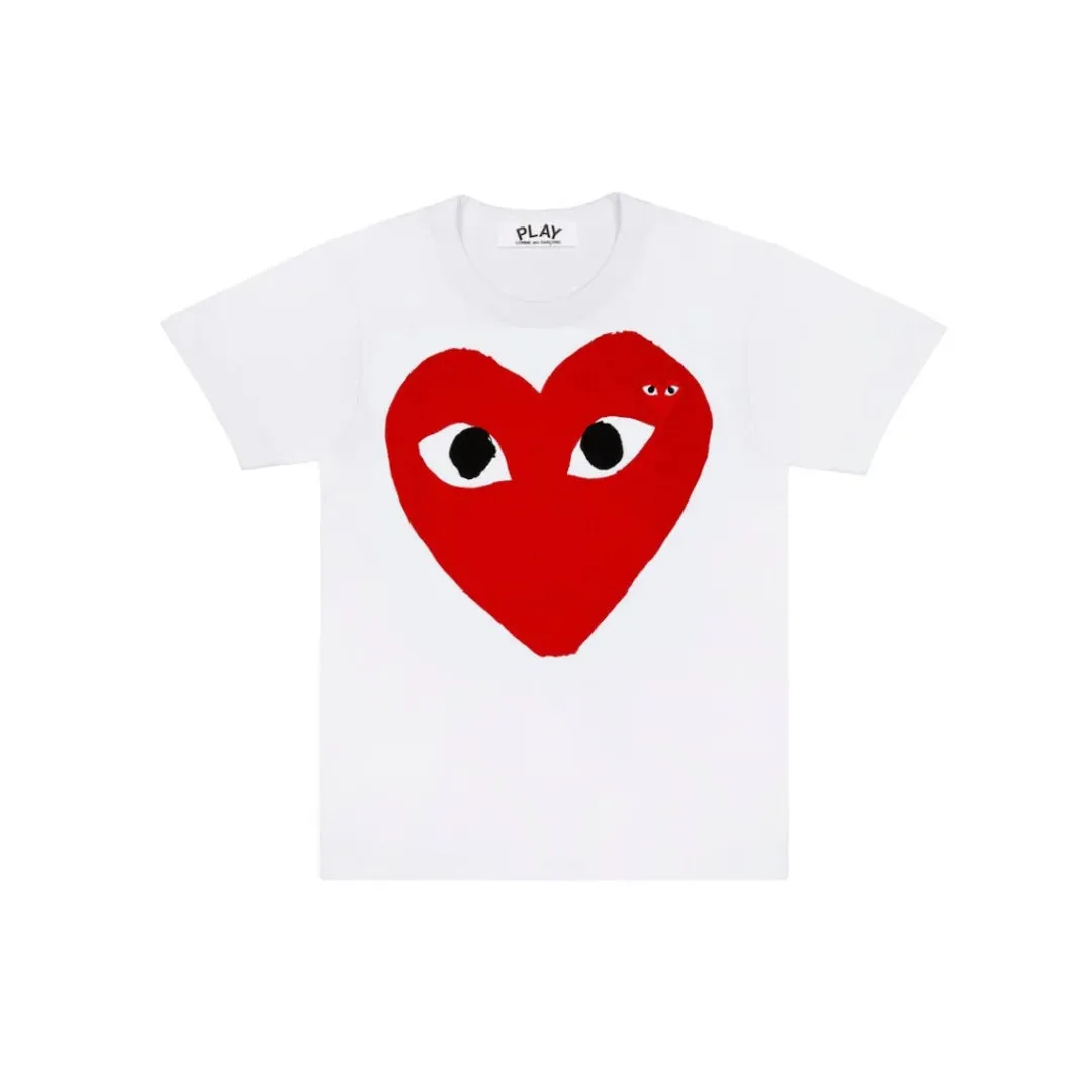 COMME DES GARÇONS PLAY RED HEART EMBLEM T-SHIRT WHITE