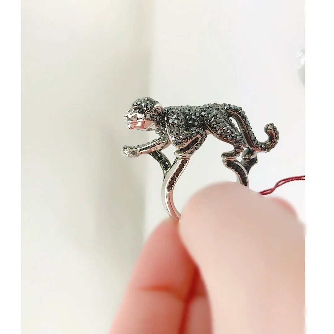 Custom Made Amazing Panther Cocktail Ring