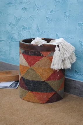 DAREN -  KILIM & LEATHER  BIN