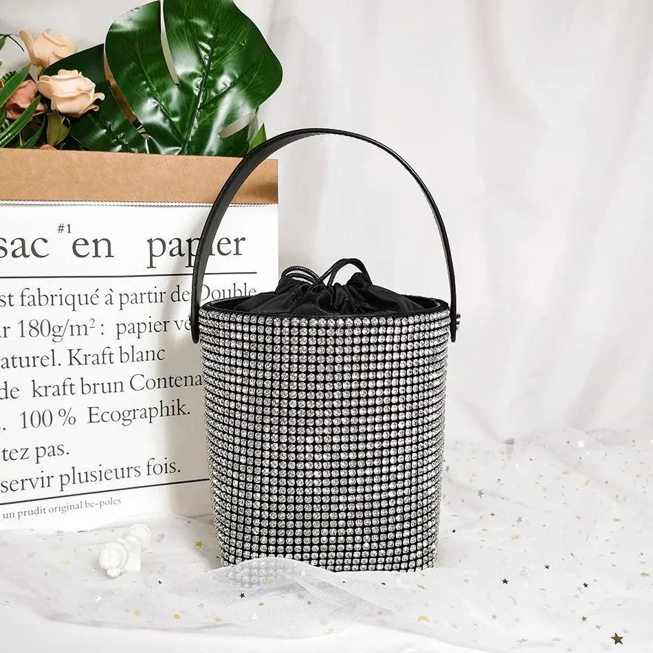 Dazzling Rhinestone Bucket Clutch Bag