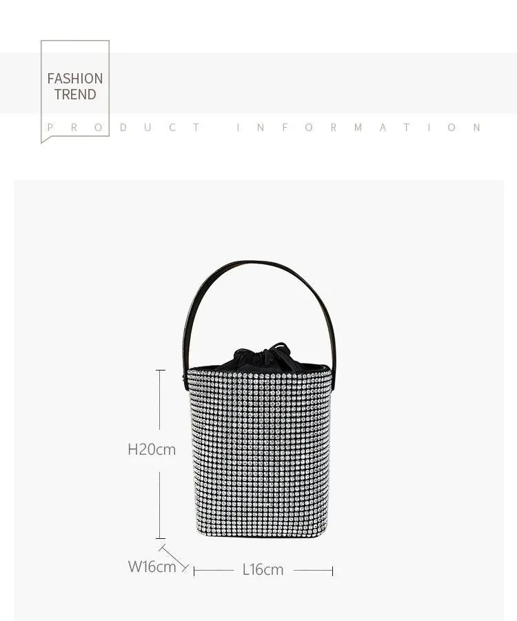 Dazzling Rhinestone Bucket Clutch Bag