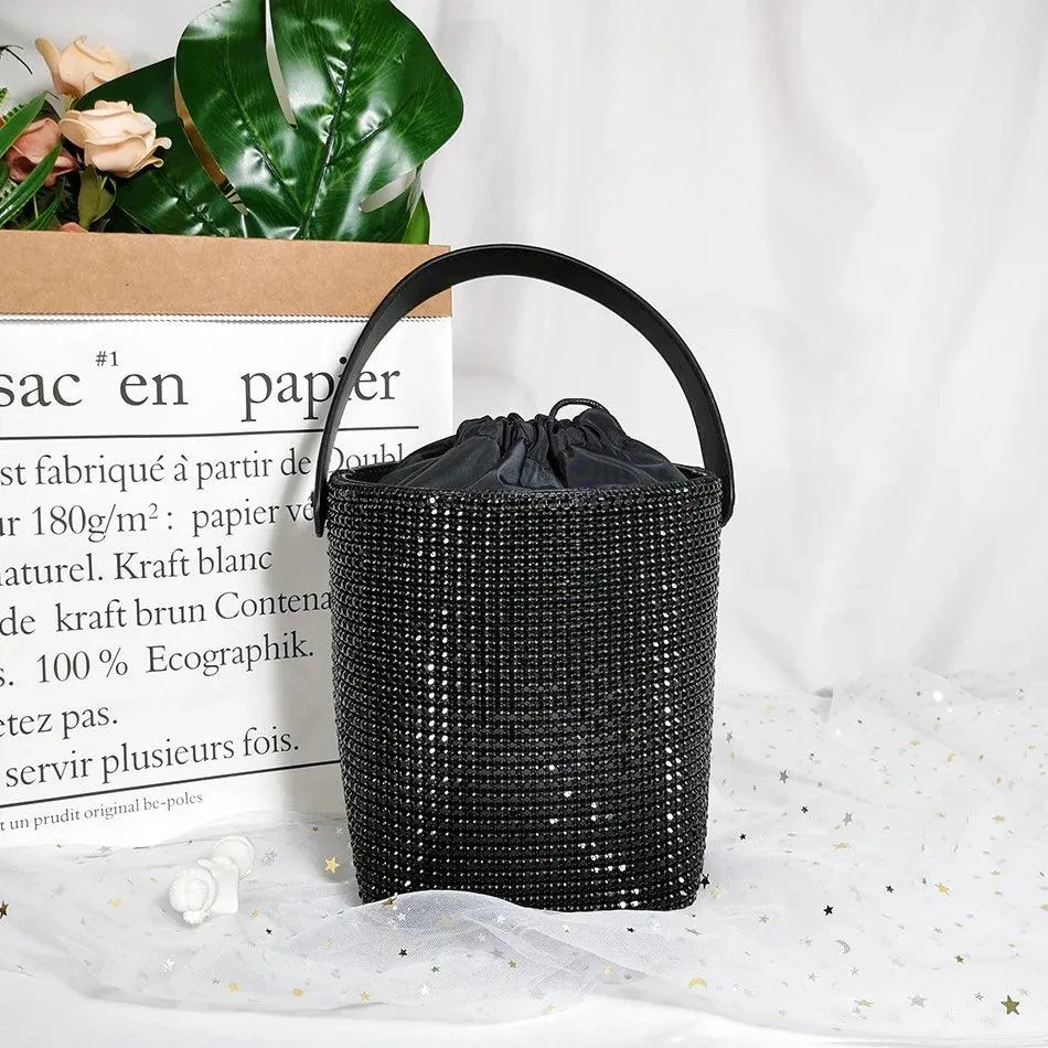 Dazzling Rhinestone Bucket Clutch Bag