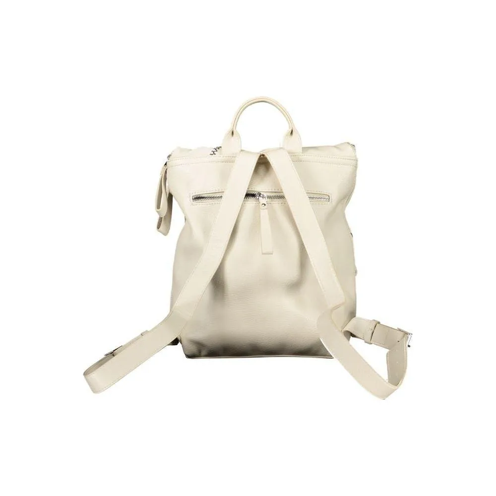 Desigual Beige Chic Backpack with Contrasting Details