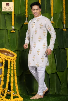 Dheu Designer Floral Printed Men's Kurta