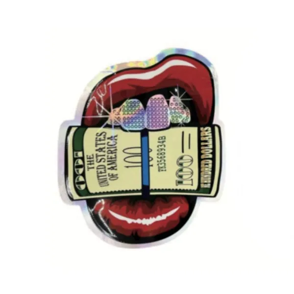 Dollar Mouth - Custom Shape Mylar Bags - 10cm x 12cm - Pack of 25