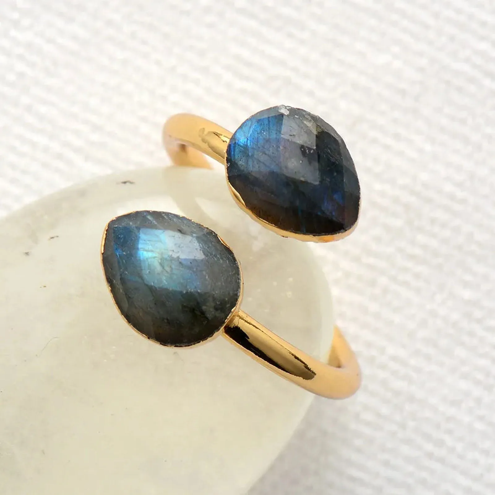 Gold Plated Labradorite Ring