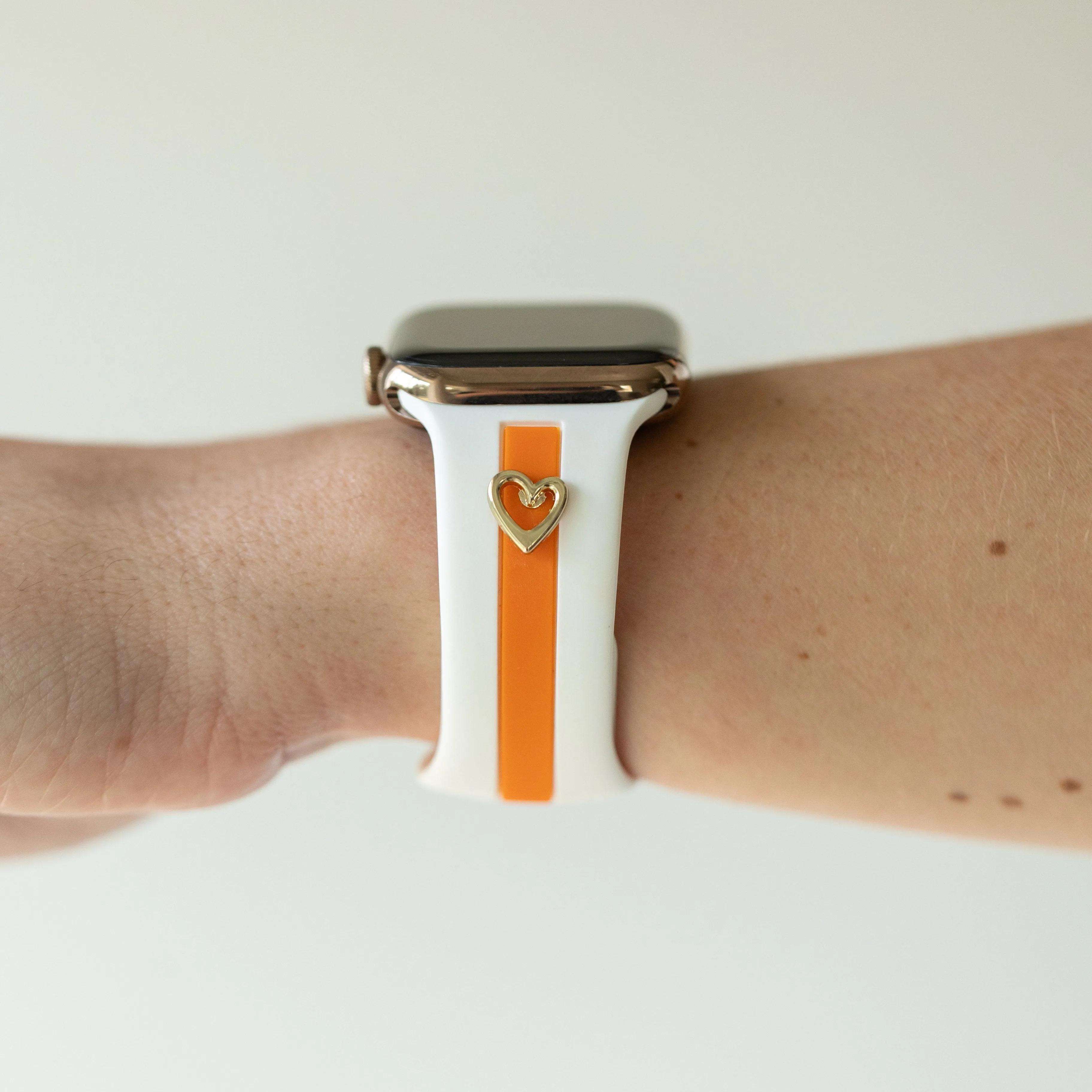 Heart to Love ♡ White & Orange Smart Watch Band