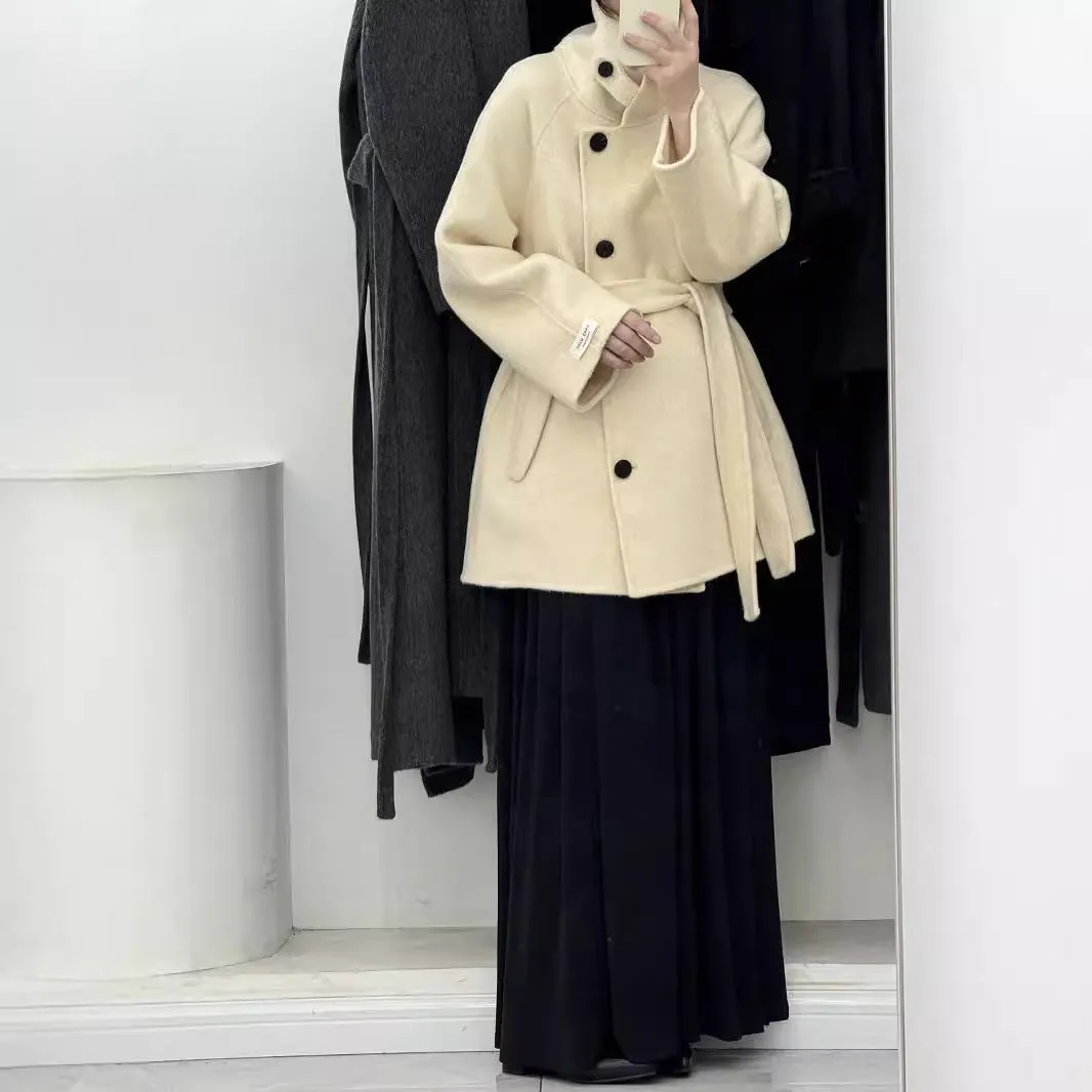 House of Cardwell Elegant Asian-Inspired Cashmere Single-Breasted Coat