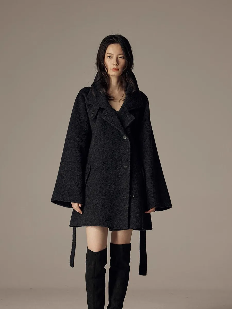 House of Cardwell Elegant Asian-Inspired Cashmere Single-Breasted Coat