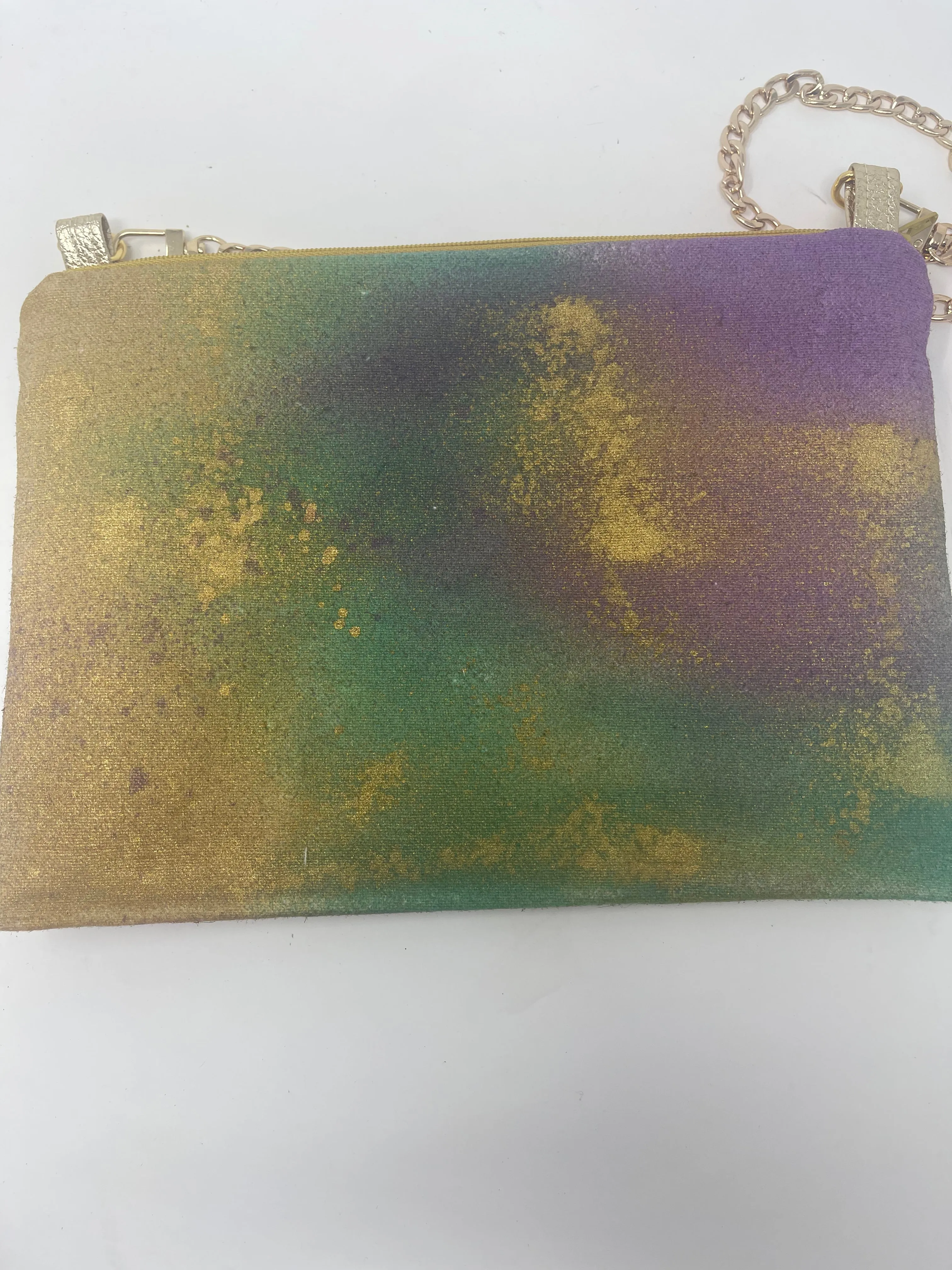 Kayla Clutch- Mardi Gras hand painted crossbody