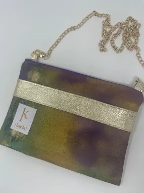 Kayla Clutch- Mardi Gras hand painted crossbody