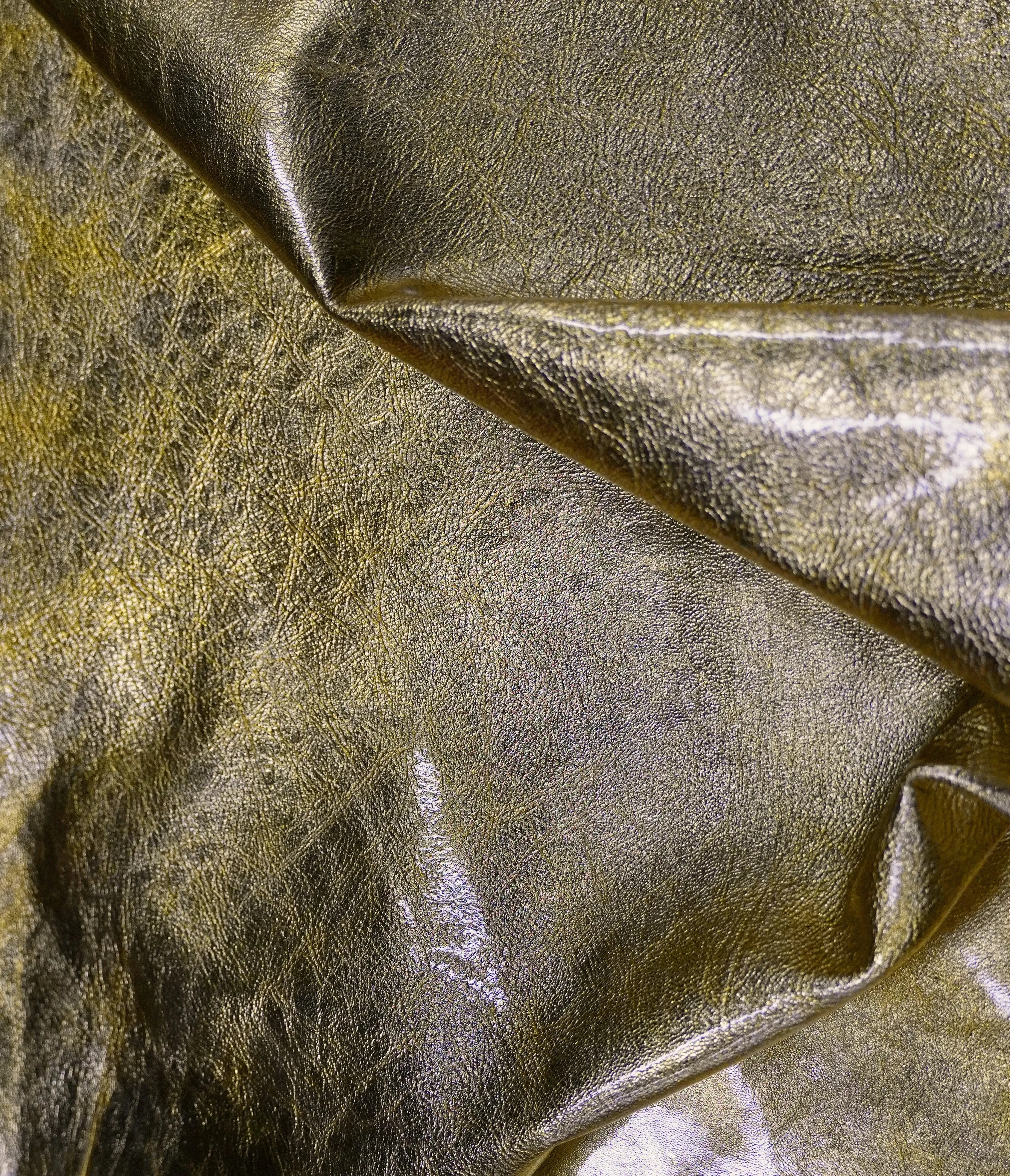 Liquid Patent Lambskin | Two tone patina (silver/gold)