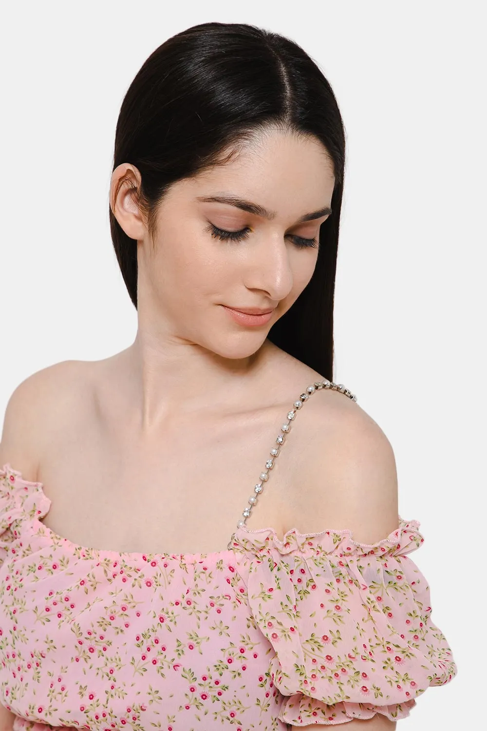 Naidu Hall Intimacy Pearl with Crystal Metal Detachable Bra Strap