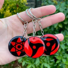 Naruto Anime | Sharingan Crystal 3D Model A | Metal Keychain