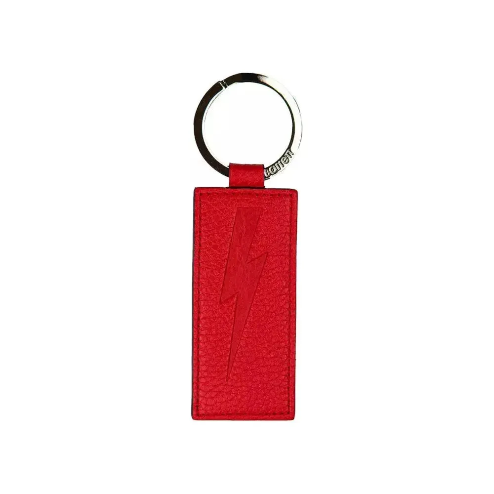 Neil Barrett Red Leather Men Keychain