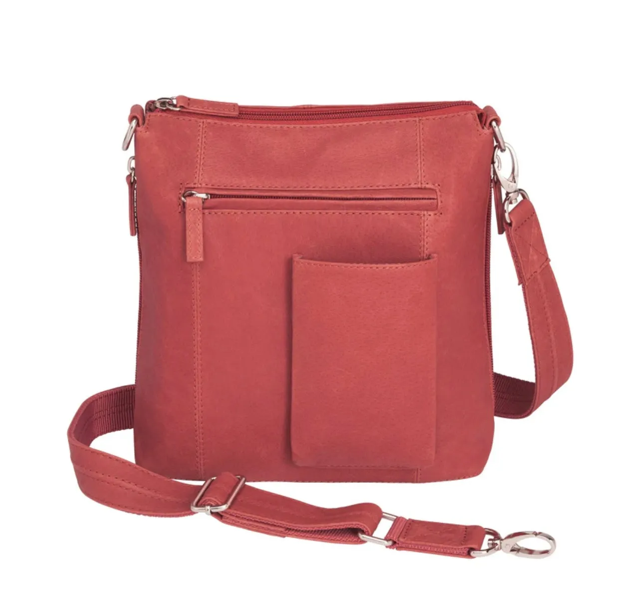 Perfect Leather Flat Sac Concealed Carry Crossbody Purse