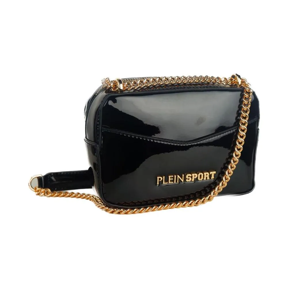 Plein Sport Elegant Black Chain Strap Shoulder Bag