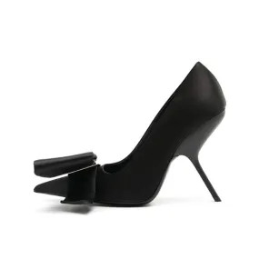 Pre Order:  Silk Shallow Mouth Pointed Bow Fine Heels Banquet Shoes