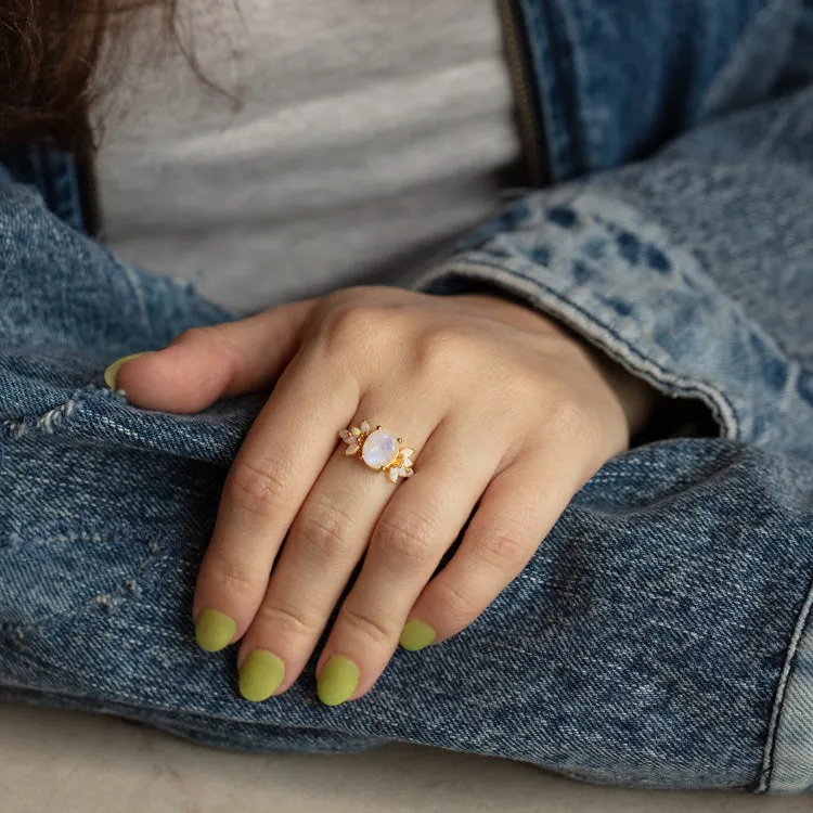 Rainbow Moonstone and Opal Candy Crush Ring