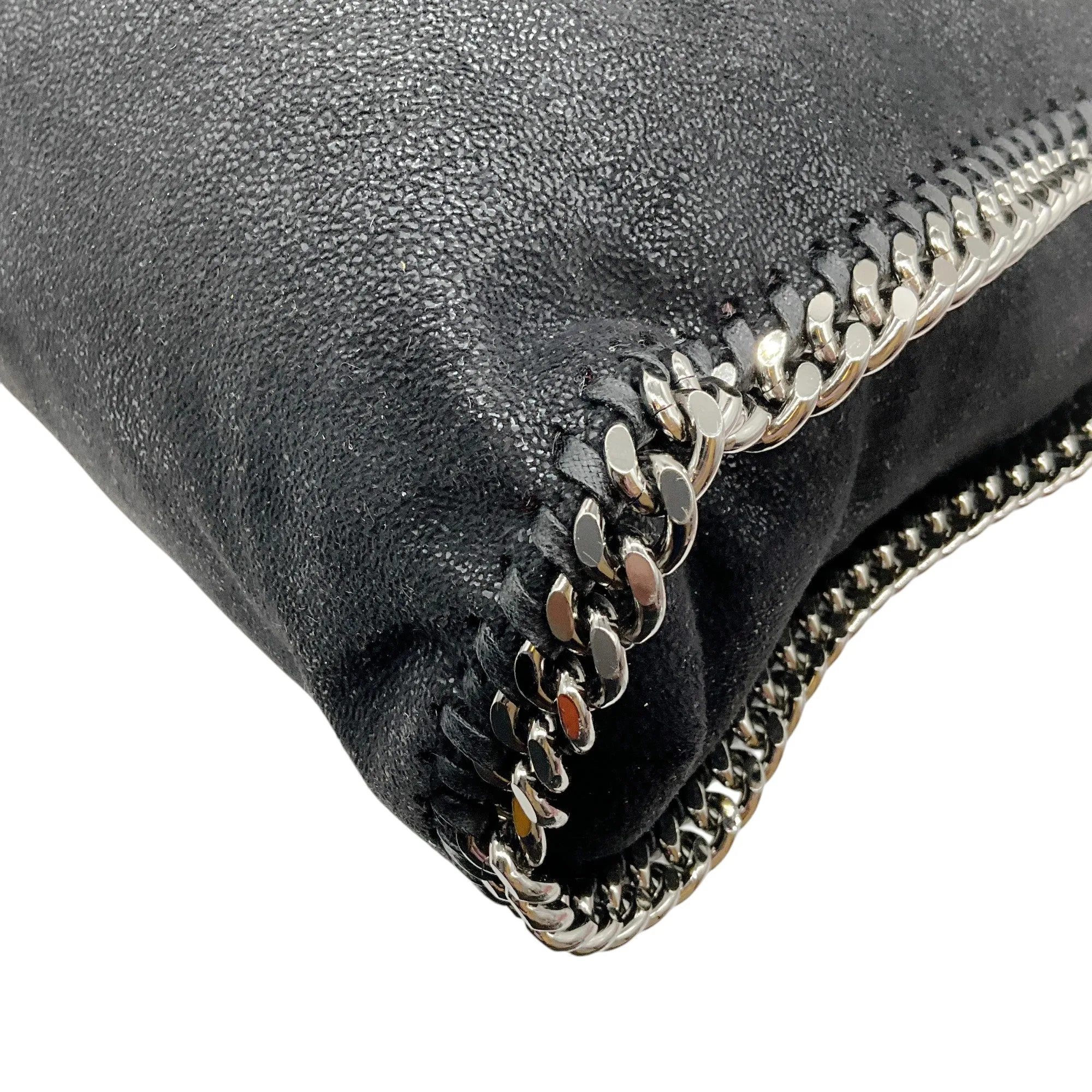 Stella McCartney Black Shaggy Deer Falabella Tote with Faux Fur Lining