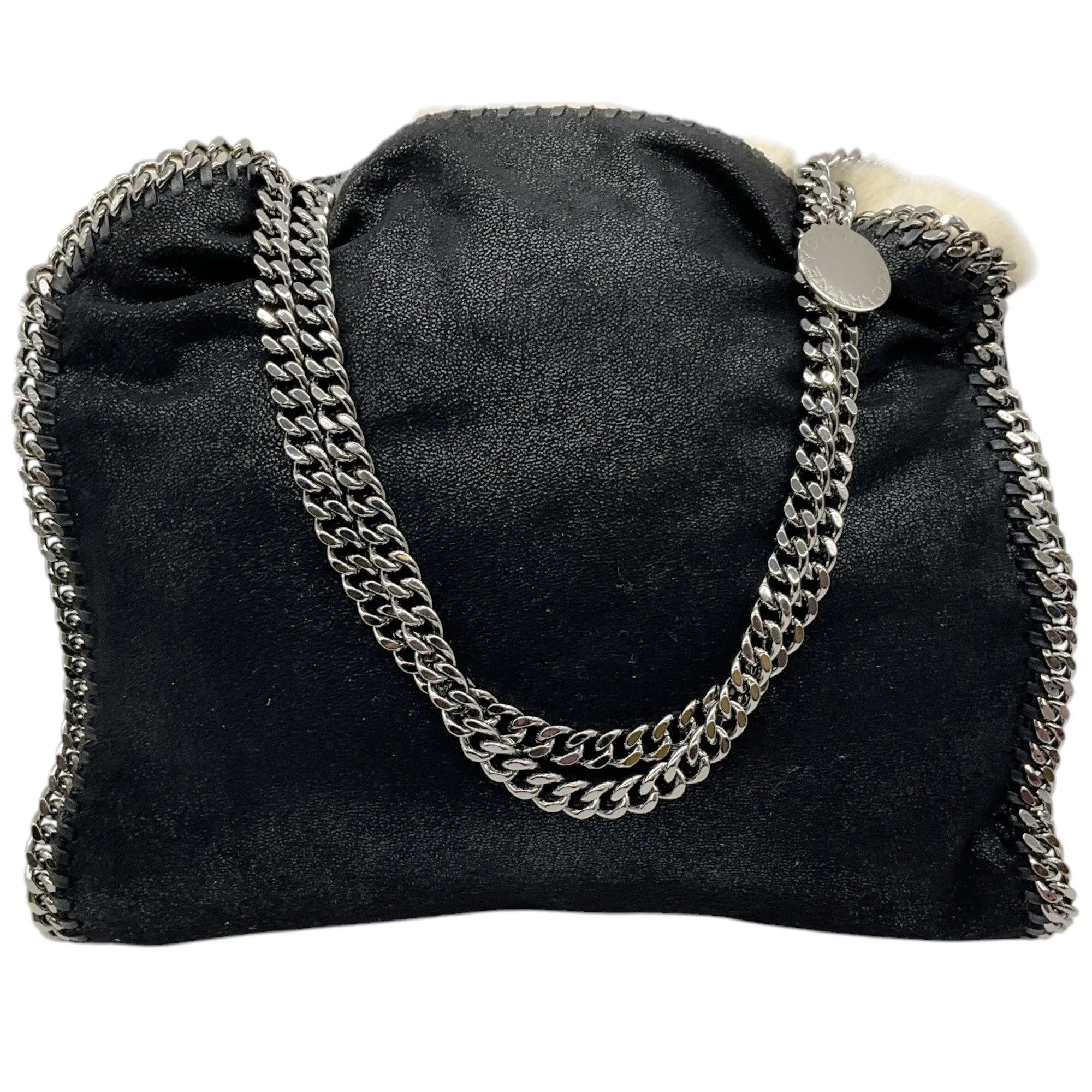 Stella McCartney Black Shaggy Deer Falabella Tote with Faux Fur Lining