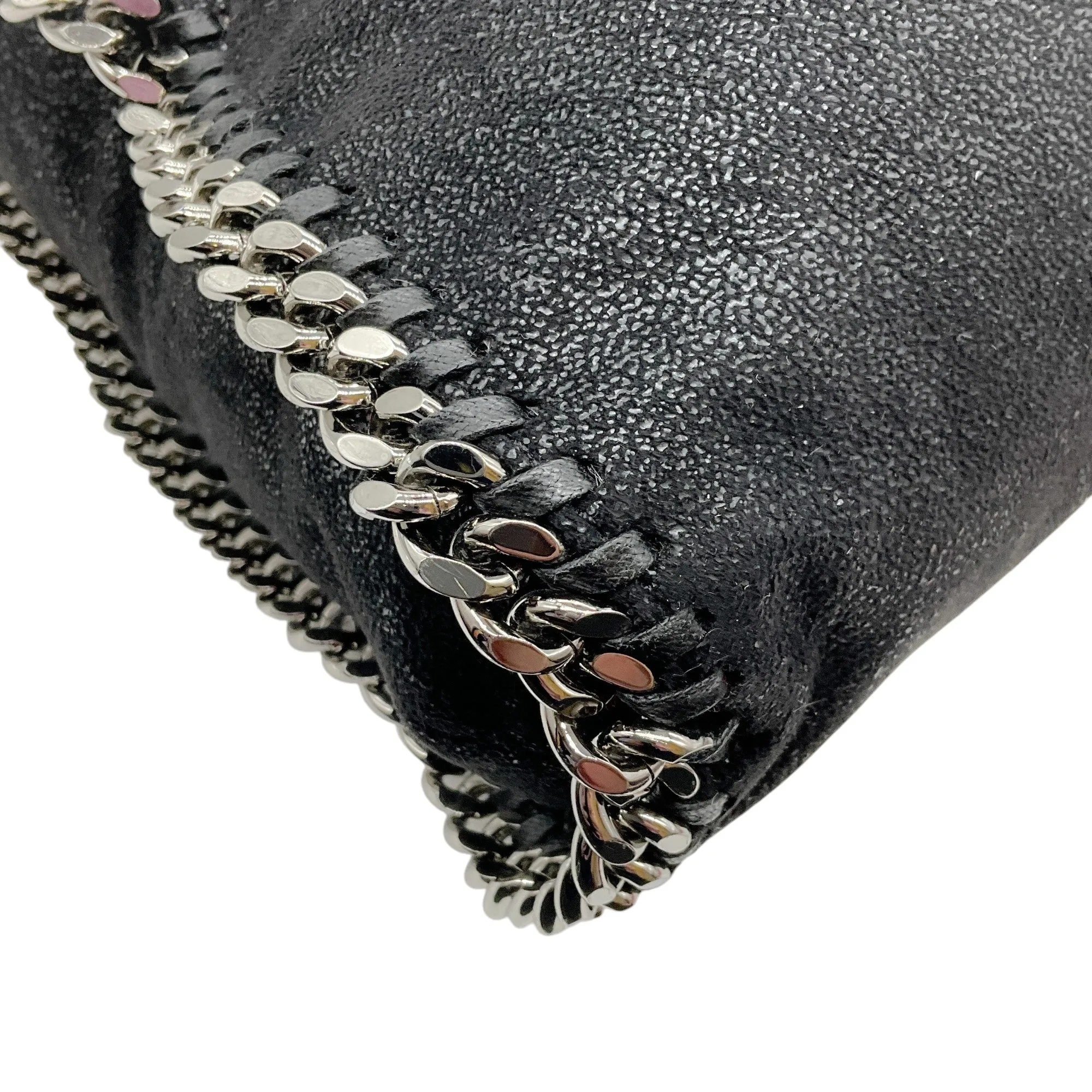 Stella McCartney Black Shaggy Deer Falabella Tote with Faux Fur Lining